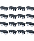 16 Piece Self Adhesive Caster Wheels Mini Swivel Casters Sticky Plastic Rolling Kit Easy Peel Mount Sliders For Trash Cans Furniture Toy Cars Smooth Ride No Sweat Moving Setup arranged in rows on a white background.