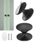 2 Pack Adhesive Drawer Knobs For Cabinets Black Rust Resistant Aluminum Alloy Stick On Pull Handles With Smooth Rounded Grip No Drill Needed Easy Install Strong Hold Modern Kitchen And Furniture Upgrade, 30x30x25 mm black knob shown installed