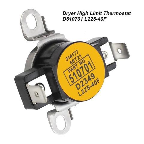 Heavy Duty Dryer High Limit Thermostat D510701 L225-40F with ceramic housing and metal terminals