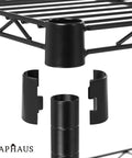 4 Tier Heavy Duty Wire Shelving Unit With Wheels And Leveling Feet, 60 Inch Wide Garage Storage Rack, Commercial Grade Steel Open Shelf, Adjustable Height, Mobile Utility Shelving For Shop, Basement, Or Pantry, black steel shelf connector