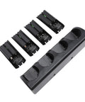 Four Remote Controller Charger Dock with 2800mAh Rechargeable Batteries, Ultra Fast Charging Station for Four Remotes, Easy Docking, Black