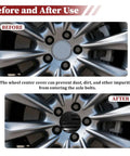 4 Pcs American Usa Flag Wheel Hub Center Cap Covers Forged From Top Tier Aluminum With Tough As Nails Rust Guard For A Badass Slick Fit On Any Daily Driver Or 56Mm Rim Setup before and after installation comparison