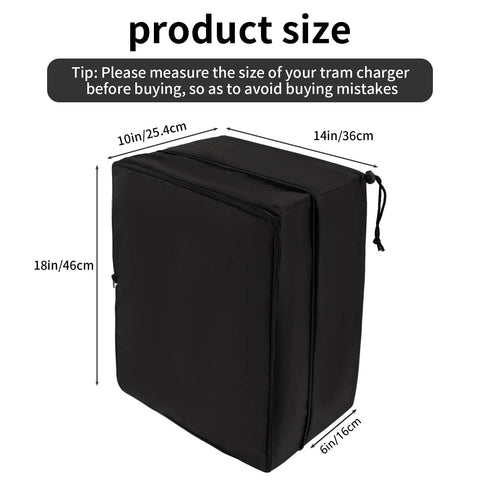 Heavy Duty EV Charger Cover Keeps Your Electric Vehicle Connector Locked Down Safe From Rain Snow And Mud While Delivering Hella Weather Proof Oxford Fabric Shield For Tesla And Universal Plug Ins, dimensions shown.