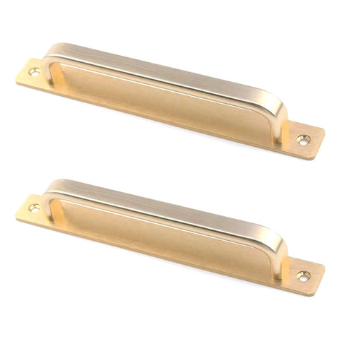 Heavy Duty Antique Rustic Barn Door Handles Pull And Flush Hardware Gold 2 Pack For Gate Garage Shed With 7.56 Inch Hole Center