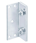 Premium Sturdy Solid 4 Sets No Mortise Bed Rail Brackets for Wood Bed Frame Hardware Fixing Low Carbon Steel Electro Galvanized Blue Finish with M8 Bolts and Screws Diy Friendly Built to Last close-up of metal bracket with bolts.