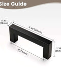 Size guide of 10 Pack 3 Inch Black Stainless Steel Cabinet Pulls For Kitchen Cabinets, Bathrooms And Furniture Rust Resistant