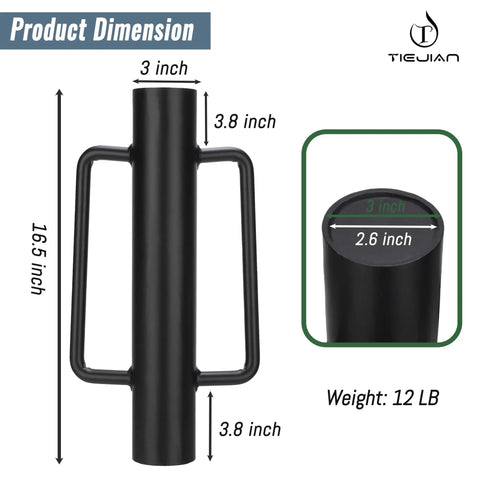 Heavy Duty Fence Post Driver With Ergonomic Handle 12 Lb Post Pounder Rammer dimensions illustration