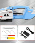 Heavy Hitter Handheld Battery Powered Strapping Machine With Automatic PET Or PP Belt Welding Solid Metal Build, tools included.