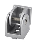 Beefy Zinc Alloy Pivot Joint Fittings For Aluminum Profiles Movable Hinge Connectors 180 Degree Adjustable Pivot Joints Flexible Extrusion Hardware 4 Pack silver zinc pivot joint for aluminum profiles, front view