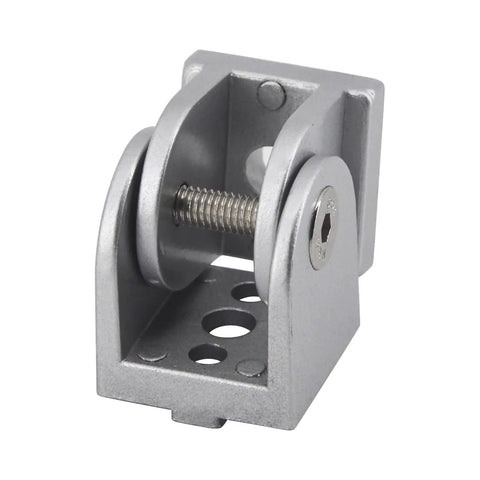 Beefy Zinc Alloy Pivot Joint Fittings For Aluminum Profiles Movable Hinge Connectors 180 Degree Adjustable Pivot Joints Flexible Extrusion Hardware 4 Pack silver zinc pivot joint for aluminum profiles, front view