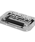 8 Pack Heavy Duty Recessed Pull Handles With Spring Loaded Grip For Toolbox And Barn Door, Carbon Steel Silver Finish, 4.2 x 6.3 Inches