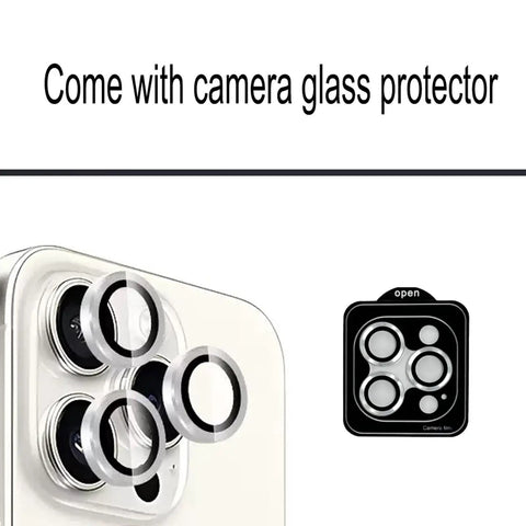 2 Pack iPhone 14 Pro And 14 Pro Max Camera Lens Replacement Glass With Pre Installed Adhesive And Repair Tools OEM Quality Easy Install Durable Lens Set, showing pack with lens protector