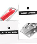 Close-up of Flexible T Handle Latches With Rubber Grip and stainless steel base for Car Hood And Toolbox Secure Latch Kit.