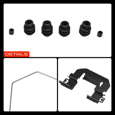 A-Premium Front Left And Right Side Disc Brake Hardware Kit For 2016-2017 Hyundai Tucson And 2017 Kia Sportage, boots and clips