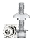 Heavy Duty T Slot Nut Set With Screws For 45 Series Aluminum Profiles Boat Shaped Block Kit Premium SS304 Stainless Steel Indoor Outdoor Ready 10 Pack, close-up