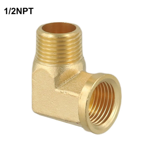 1/2 NPT Brass 90 Degree Pipe Connector with NPT Thread Elbow Fitting for Industrial Piping Hollow Through Bore Main Body Integrated Connecting Ends Built for Easy Inline Install Durable Brass Pipe Joint for Extending Straight Runs 10 Pack