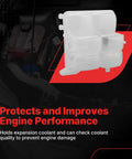 Zero Drama Swap Direct Fit Coolant Reservoir Replacement For Ford Escape Focus C Max Radiator Expansion Tank shown from the side.