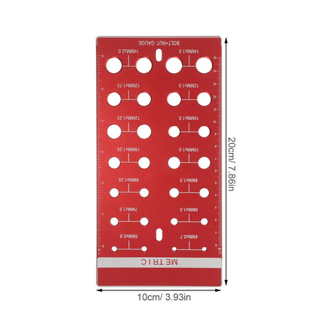 Check Screw Thread Sizes Fast With This Heavy Duty Aluminum Alloy Gauge Set For Metric And Standard Bolts That Fits In Your Pocket Perfectly, 20x10cm