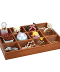 All Natural Wood Sorting Tray With Multi Grid Compartments For Jewelry Beads Craft Supplies Game Pieces And Small Parts Desktop Organizer