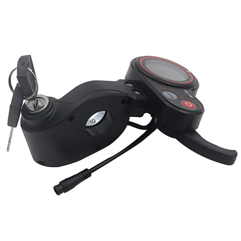 LCD Display Throttle Meter With 6PIN Switch And Electric Door Lock Key For Electric Scooter Dashboard Accessories Black Plug N Play Durable Weatherproof Design Universal Fit Easy Upgrade For Most Electric Scooters