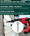 Rock Solid Size 12 X 6 Inch Hex Washer Head Self Drilling Screws Pack Of 20 Premium 410 Stainless Steel Tek Fasteners being used in installation.