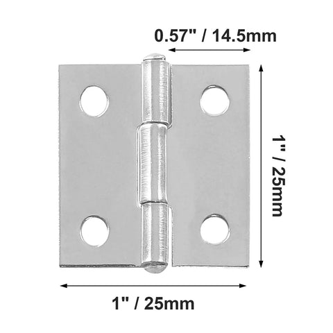 10 Pack 1 Inch Stainless Steel Butt Hinges With 42 Mounting Screws For Cabinets Doors And Small Boxes Durable Rectangle Hinge Set