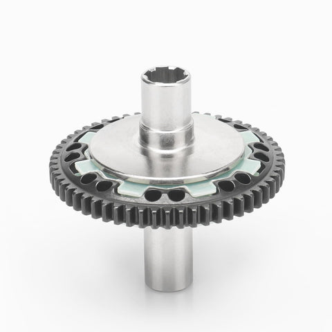 57T Slipper Clutch Spur Gear For Arrma Granite Senton One Eighth Typhon Three S Big Rock Three S One Tenth Kraton Four S Outcast Four S RC Car Upgrade Hardened Steel Beefed Up Heavy Duty Component Built To Last And Deliver Smooth Slippage visible in close-up view, showing gear teeth and central shaft