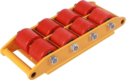 Heavy Duty Machine Skates Roll Like A Dream Carbon Steel Frame With 360 Degree Swivel Polyurethane Wheels for heavy lifting.