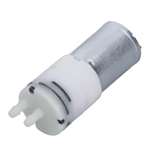 12V DC Micro Air Pump Motor for Aquarium Oxygen Circulation, Tiny But Mighty, Low Noise High-Flow Vacuum Pump, Electric Mini Air Pump Booster. Metal and plastic casing.