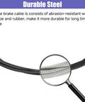 Close-up of durable steel brake cable from Mini Bike Disc Brake Kit With 180mm Lever Rotor And Rear Caliper Replacement.