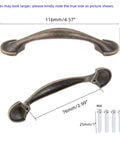 Antique Bronze Cabinet Pulls Set Of 4 Arch Style Kitchen Cabinet Handles With Screws, 116x22mm Size, 76mm Hole Spacing, Zinc Alloy