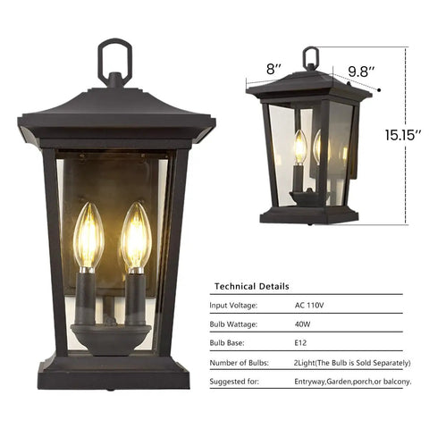 Rugged Outdoor Wall Lantern For Porches And Patios, Weatherproof Aluminum Sconce With Clear Glass Shade, Black Anti Rust Exterior Light Fixture, Easy No Fuss Install With Bottom Opening For Quick Bulb Replacement