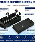 Top Shelf 7 Way Trailer Terminal Box With Color Coded Screw Terminals For Quick Wiring Hookup Full Brakes And Lights Control showing open and closed rubber grommets.