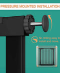 Close-up of pressure-mounted feature on Walk Through Narrow Baby Gate 29.53 to 32.28 Inches Adjustable Black Metal Gate for Doorways and Stairs