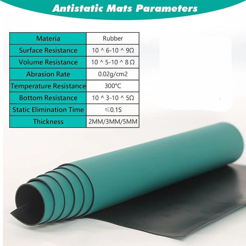Pro Grade Anti Static Rubber Soldering Mat Roll High Temp Resistant Work Surface For Circuit Repair On PC Phone Tablet Detail
