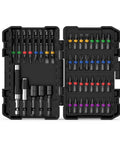Open case of Impact Driver Bit Set 45 Piece Screwdriver Bit Set With Phillips Slotted Hex And Torx Heads Built For Tough Jobs