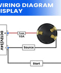 Wiring diagram for Three Position Key Off On Start Boat Ignition Switch For Outboard Motors with brass terminals