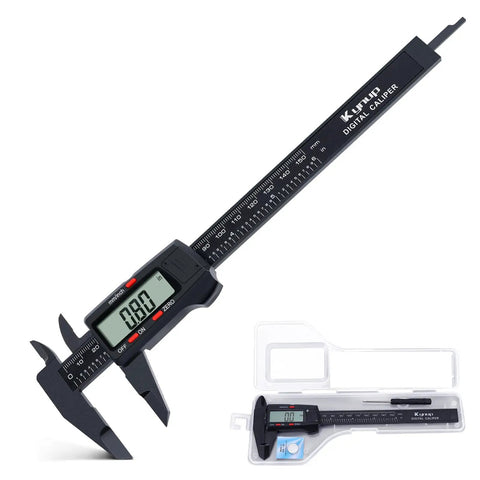 Digital Caliper With LCD Screen Auto Off Workhorse For DIY And Home Use 0 To 6 Inches And 0 To 150 Mm Inches And Millimeters Conversion High Precision To 0.01 Inches Accurate Measuring Tool shown with case