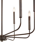 Dining Room Chandelier Lighting Fixture With Rustic Black Finish And White Specks, 26 Inch Diameter, Candle Style Pendant Light, Dimmable