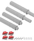 Four Pack Magnetic Push Latches For Cabinets And Doors No Fuss Push To Open Hardware 2.87 Inch Long By 0.4 Inch Wide Plastic Grey