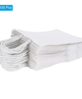 White Paper Bags With Handles 5.9 By 3.1 By 8.2 Inches, 100 Count Tote Favor Bags stacked in a pack