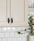 Black Leather Drawer Pulls 6 Pack 6.3 Inch Long Leather Handles Cabinet Knobs For Kitchen Bathroom And Dresser Drawers on cabinet