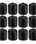 One And One Quarter Inch ID Round Rubber End Caps Pack Of 12 Black PVC Bolt Covers For Metal Tubes And Rods Dope Protection Caps Flexible Screw Thread Covers Corrosion Resistant Lightweight Easy Fit For DIY Projects, 12 black caps