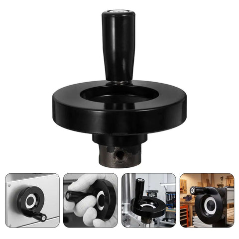 Dual Installation Black Bakelite And Aluminum Alloy Crank Handle Grip for Milling Machines showcasing different views