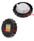 Brake Master Cylinder Fluid Reservoir Cap OE 47230-47090 for Toyota and Lexus, black ABS plastic, top and side view, dimensions 5.8x1.9cm