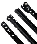 Black powder coated kitchen cabinet drawer slides 30mm wide beefed up roller telescopic rails for smooth glide heavy duty self locking