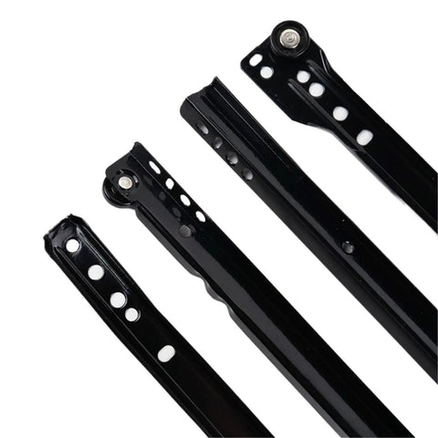 Black powder coated kitchen cabinet drawer slides 30mm wide beefed up roller telescopic rails for smooth glide heavy duty self locking