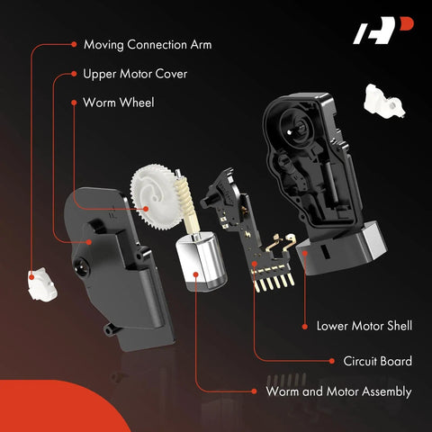 Exploded view of Hyundai Santa Fe 2013 To 2018 Fuel Door Lock Actuator Replacement With Cable Fits Fuel Filler Door Opener 815902W000 81590-2W000.