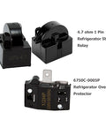 Fridge Compressor Start Relay And Overload Protector Kit 4 7 Ohm 1 Pin PTC Starter Relay With 6750C0005P And 6750C0004R, close-up view.