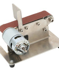 Fafeicy 200W Mini Belt Sander With Adjustable Speed 9000Rpm And Durable Brass Core Motor on a compact metal base.